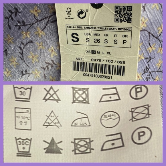 Zara Lilac Floral Sleeveless Satin Look & Feel Mini Ditsy Slip Dress NWT S - Picture 13 of 13